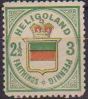 HELIGOLAND ANTICHI STATI  1876  STEMMA TRICOLORE AL CENTRO UNIF. 16 MLH VF - Heligoland