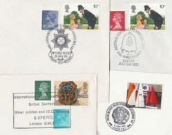 4 Diff 1970s-1980s POLICE  Event  COVERS Stamps Cover GB - Politie En Rijkswacht