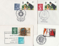 4 Diff 1970s-1980s POLICE  Event  COVERS Stamps Cover GB - Police - Gendarmerie