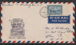 1946, First Flight Cover, Montreal-Washington - Primi Voli