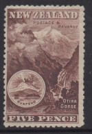 NEW ZEALAND 1898 PICTORIALS 5d BROWN "OTIRA" STAMP MH - Unused Stamps
