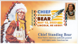 USA 2023 Chief Standing Bear, Native American, Tribal ,Pictorial Postmark, FDC Cover (**) LIMITED - Covers & Documents