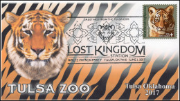 USA 2017 Lost Kingdom, Tulsa Zoo, Amur Tiger Cub, Tiger, Animal, Special Cover (**) LIMITED EDITION - Storia Postale