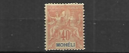 MOHELI    1906 - 07   Cat YT N°   10    N*  MLH - Nuevos