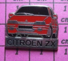 313c Pin's Pins / Beau Et Rare / AUTOMOBILES / EN LEGER RELIEF CITROEN ZX ROUGE Par DECAT - Citroën