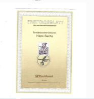 Ersttagsblatt.Format: 15 X 21 Centimètres.Hans Sachs. - Other & Unclassified