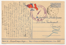 Carte De Franchise Militaire - Trois Drapeaux - Edition Privée - Cachet Cie De Ravitaillement De Viande D'Armée 1939 - Briefe U. Dokumente