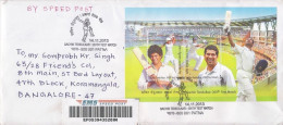 Sachin, Genuinely Used Cover With First Day Postmark, Sent By Speed Post, INDIA, 2013, Condition As Per Scan - Cricket