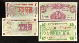 BRITISH ARMED FORCES 1 Pound 4à Series  + 5 10 50 Pence 6à Series   LOTTO 4726 - Other & Unclassified