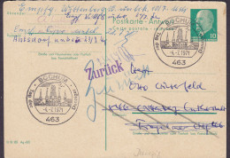 DDR Postal Stationery Ganzsache W. Ulbricht Antwort III 18 185 Ag 400 'Tag Der Danziger' BOCHUM 1971 ZURÜCK - Cartes Postales - Oblitérées