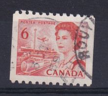 Canada: 1967/73   QE II - Coil   SG594    6c   Orange-red [Perf: 10 X Imperf]    Used - Gebruikt