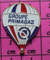 313C Pin's Pins / Beau Et Rare / MONTGOLFIERES / BALLON LIBRE TRICOLORE GROUPE PRIMAGAZ - Mongolfiere