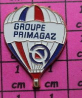 313C Pin's Pins / Beau Et Rare / MONTGOLFIERES / BALLON LIBRE TRICOLORE GROUPE PRIMAGAZ - Fesselballons