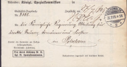 Deutsches Reich KGL. PREUSSISCHE SPEZIALKOMMISSION, EBERSWALDE 1905 Folded Cover Brief POTSDAM (Arr.) Dienstsache - Servizio