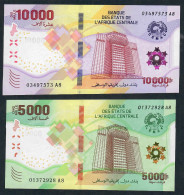 C.A.S. NLP  5000  &  10.000  FRANCS 2020 Both #A8   Issued 15.12.2022 UNC. - Central African States