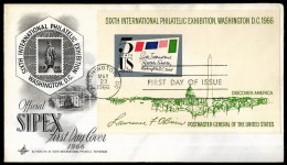 1966 FDC Etats-Unis USA, Sixth International Philatelic Exhibition WASHINGTON D.C. - 1961-1970