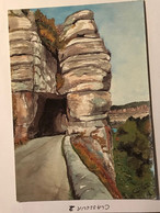 Cpm Aquarelle Signée Marie Noelle MOURGUES, N°7, Défilé De RUOMS Gorges De L'Ardèche (07), éd Gévaudan, Non écrite - Peintures & Tableaux