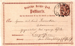 FRANCE  / ENTIER POSTAL ALLEMAND AVEC UN BELLE OBLITERATION FER A CHEVAL DE COLMAR DU 16 AOUT 1873 - Lettres & Documents