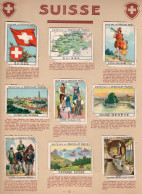 SUISSE Switzerland  X 9 Chromos Serie Complete 1930's Pub: Album Pupier TB 68 X 51mm Poinçonnées EUROPE - Otros & Sin Clasificación