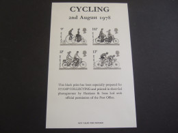 GREAT BRITAIN BLACK PRINT - CYCLING, 1978 : HARRISON & SONS (MAP21-TVN) - Ensayos, Pruebas & Reimpresiones