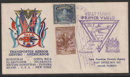 1943, TACA, First Flight Cover, El Salvador-Miami - Salvador