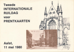 AALST -  TWEEDE  INTERNATIONALE RUILDAG VOOR PRENTKAARTEN  11 MEI 1980     =  2 SCANS - Aalst