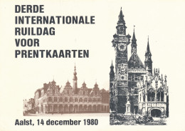 AALST -  DERDE  INTERNATIONALE RUILDAG VOOR PRENTKAARTEN  14 DEC  1980     =  2 SCANS - Aalst