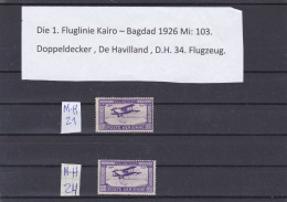 ÄGYPTEN-EGYPT- LUFTPOST-AIR MAIL-1.FLUGLINIE KAIRO-BAGDAD 1926 DE HAVILLAND -D.H34  FALZ - MH - Unused Stamps