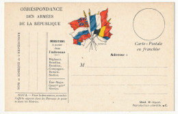 CPFM Officielle -  Orrespondance Des Armées De La République, Drapeaux Stern Pour Civils Mod B, Variété Manque C - Lettres & Documents