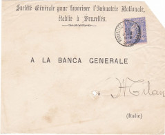 BELGIO -  BRUXELLES - PERFIN - FRONTESPIZIO - SOCìèTè GèNèRALE POORISER PUR FAVORISE VIAGGIATA PER MILAN - ITALIA - 1892 - 1863-09