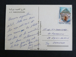 TUNISIE TUNISIA AVEC YT 839 MAUSOLEE HAMOUDA PACHA LE MOURADITE TUNIS - A. V. HABIB BOURGUIBA - Tunisie (1956-...)