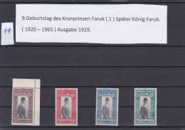 ÄGYPTEN - EGYPT - 9.GEBURTSTAG DES KRONPRINZIN FARUK AUSGABE 1929 POSTFRISCH - MNH - Unused Stamps