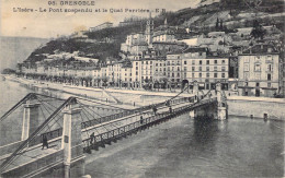 FRANCE - 38 - Grenoble - Le Pont Suspendu Et Le Quai Perrière - Carte Postale Ancienne - Grenoble