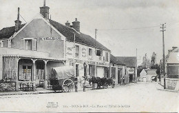 BOIS- LE- ROI -  1908 - CAFE- RESTAURANT - EPICERIE - COMESTIBLES -  LA PLACE DE L HOTEL DE VILLE - Bois Le Roi