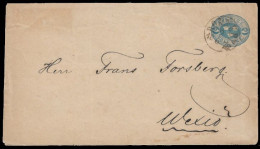 1876 SWEDEN 12 ÖRE PSE (Mi. U1) - RONNEBY TO WEXIO (VÄXJÖ) REVERSE TPO PKXP.Nº20A - Postwaardestukken