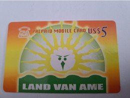SURINAME US $ 5,-     PREPAID / TELESUR  /  LAND VAN AME     / FINE USED CARD            **14912** - Suriname