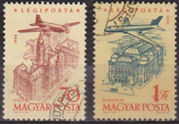 Avion Survolant Gyor - HONGRIE -  Opéra De Budapest - N° 215-216 - 1958 - Gebraucht