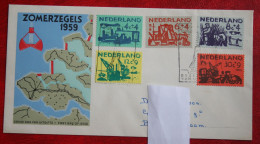 FDC E38 38 Summer Sommer Boat Ship Schiff NVPH 722-726 (Mi 730-734) 1959 With Address NEDERLAND NIEDERLANDE NETHERLANDS - FDC