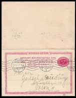 1919 SWEDEN 10/10 ÖRE USED FOREIGN REPLY CARD (Mi.P22) FROM GOTEBORG TO WIEN, AUSTRIA - 1910-1920 Gustaf V