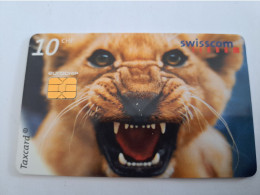 ZWITSERLAND  CHIPCARD  /  CHF 10, ANIMALS/ZOO / LION      Nice Used  **14935** - Schweiz