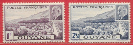 Guyane Française N°172 1F Lilas & N°173 2F50 Bleu 1941 ** - Neufs