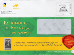 Entier Postal Pour Philaposte Timbre " Patrimoine De France En Timbres "  414683 - Blaise Pascal - PAP: TSC Und Halboffizielle Aufdrucke