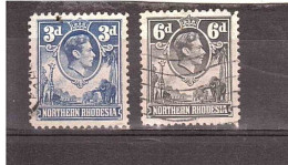1938/52 KGVI 2 VALORI - Northern Rhodesia (...-1963)