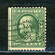 USA : -  FRANKLIN - N° Yvert 167 Obli. & PERFORÉ "GB&M" - Perfins