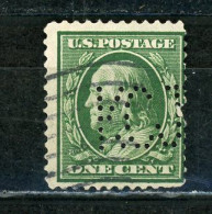 USA : -  FRANKLIN - N° Yvert 167 Obli. & PERFORÉ "KCJ" - Perforés