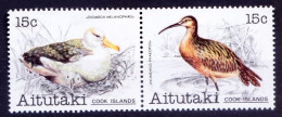 Black-browed Albatross, Whimbrel, Water Birds, Aitutaki Cook Island 1981 MNH - Mouettes
