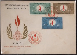 FDC Laos Cover 1968 : Human Rights - Laos