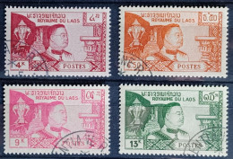 Laos-King Sisavang Yvert Nrs.55/58 Jaar 1959  Cancelled - Laos