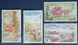 Laos-Fauna & Flora-Luchtpostzegels Yv.nrs.LP.35/38 Jaar 1960  Cancelled - Laos