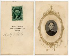 United States 1860‘s Photograph, Woman - Evans & Prince, York, Pennsylvania - Scott R18c Revenue Stamp - Fiscal